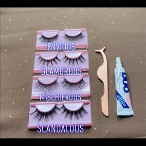 Mink Eyelashes Kit (with glue and lash tweezer)